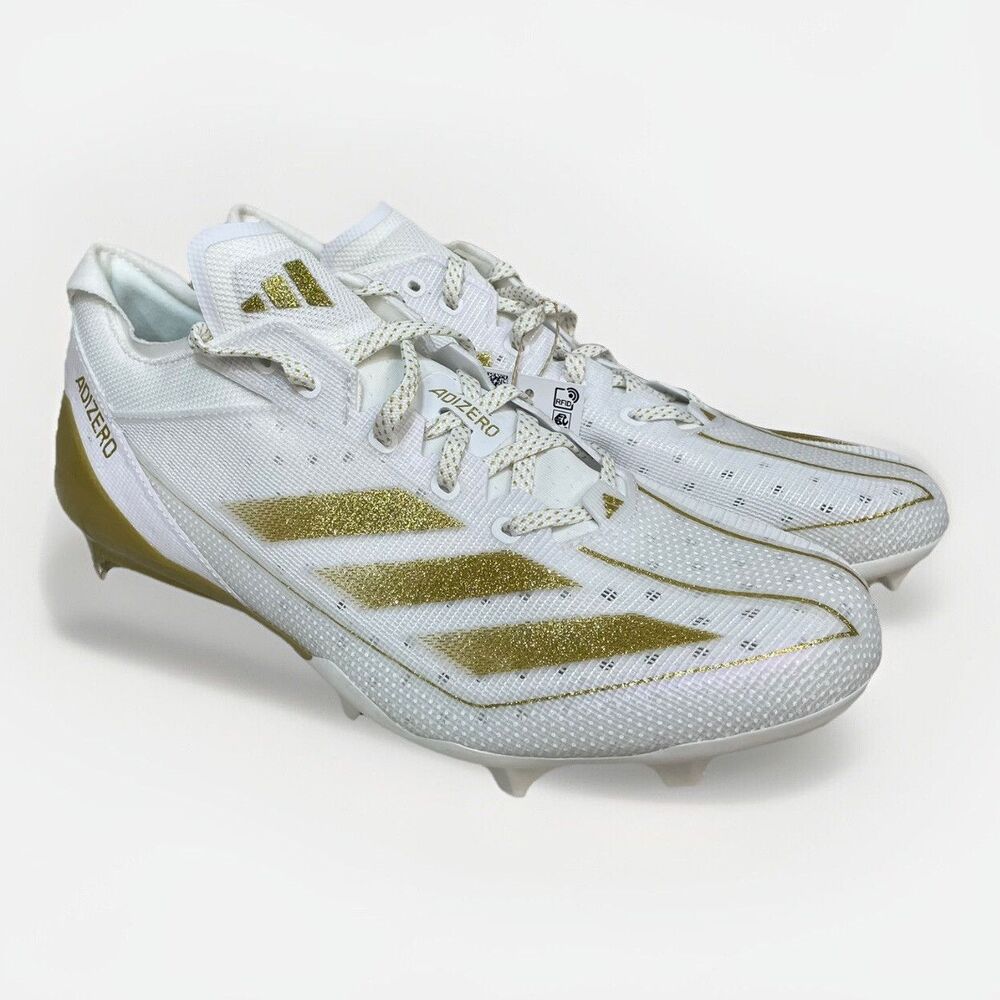 Adidas Adizero Electric Football Cleats Men Sz 10 WHITE GOLD IE4381 Lightweight